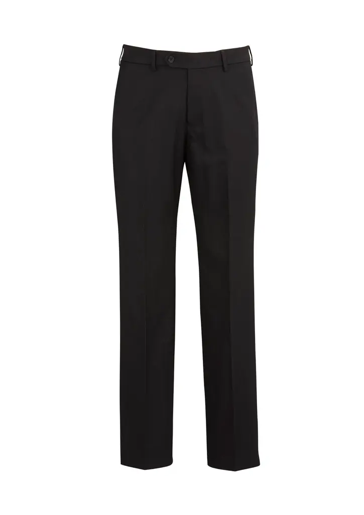 Biz Corporates Cool Stretch Mens Flat Front Pant (Regular) in Black