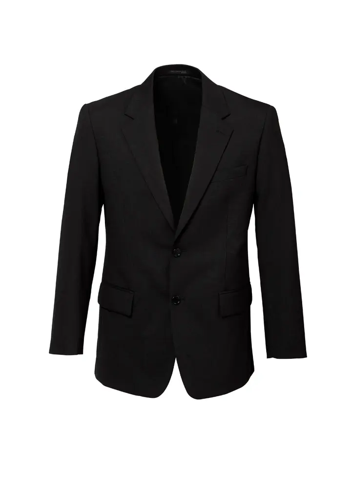 Biz Corporates Comfort Wool Stretch Mens 2 Button Classic Jacket in Black