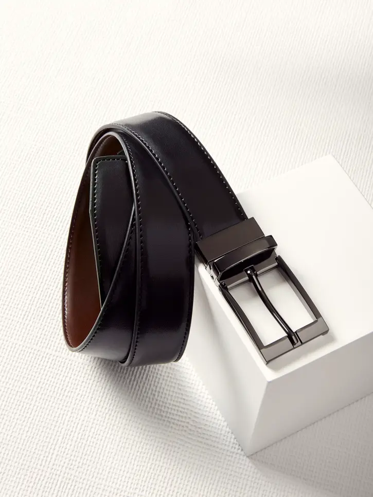 Biz Corporates Leather Mens Reversible Belt in Black/Brown
