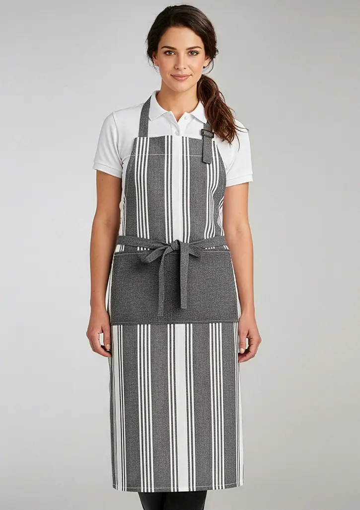Biz Collection Salt Apron in Charcoal/White