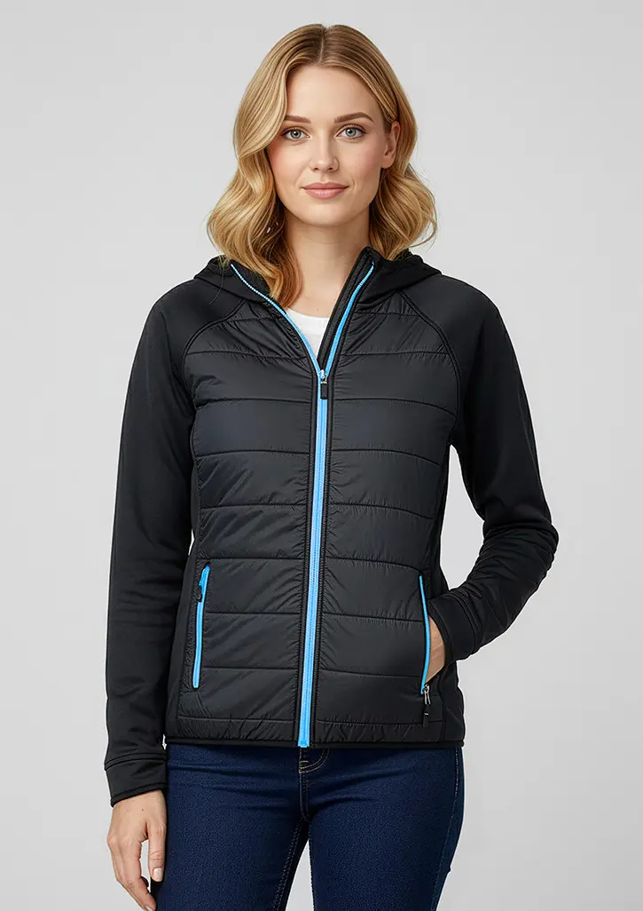 Biz Collection Stealth Womens Jacket in Black/Cyan