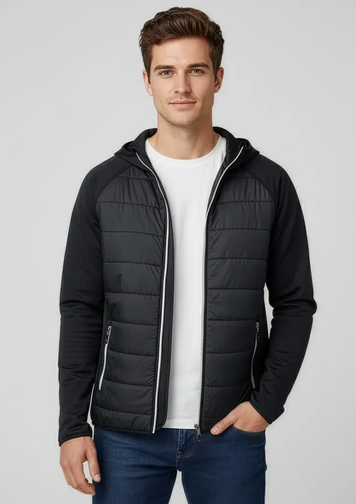 Biz Collection Stealth Mens Jacket in Black/Silver