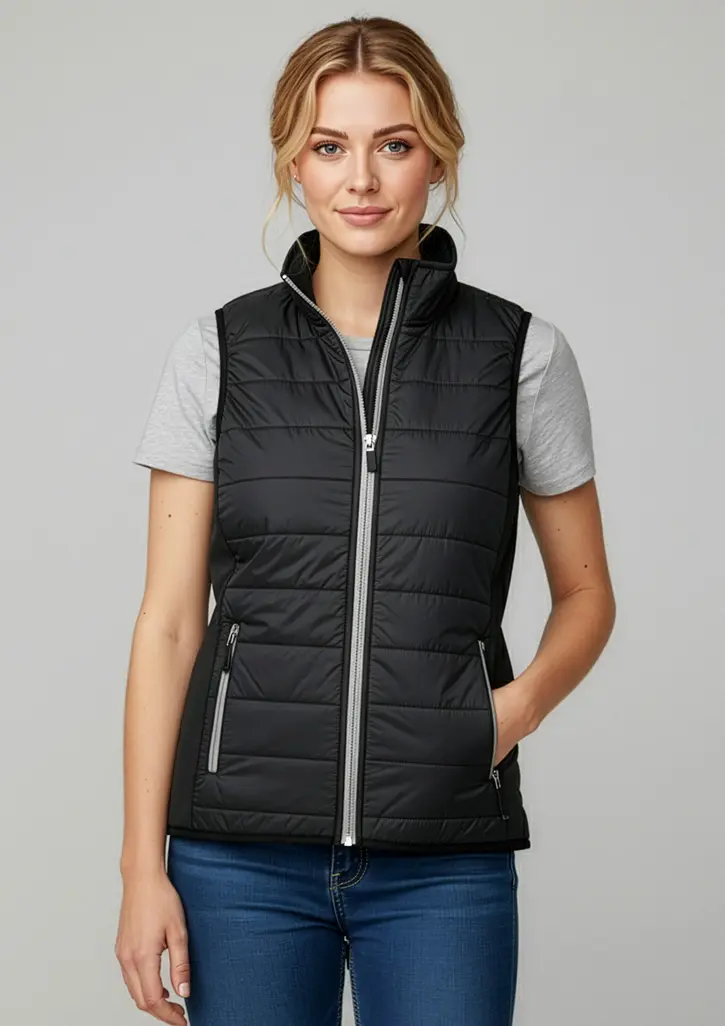 Biz Collection Stealth Womens Vest in Black/Silver