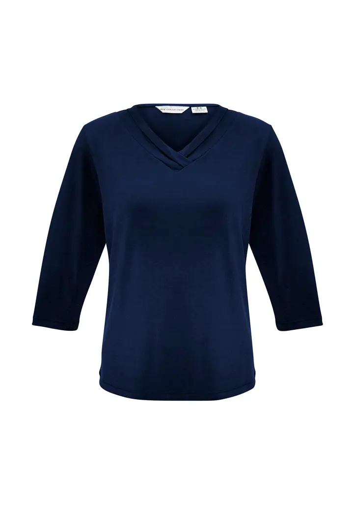 Biz Collection Lana Womens 3/4 Sleeve Top in Ink