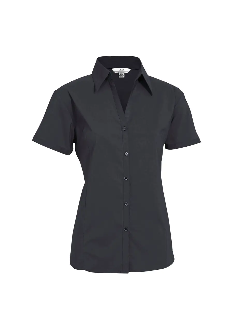 Biz Collection Metro Womens Short Sleeve Shirt in Charcoal
