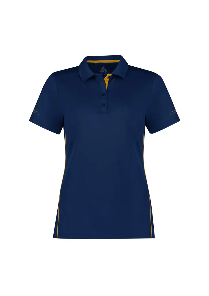 Biz Collection Balance Womens Short Sleeve Polo in Ash/Black