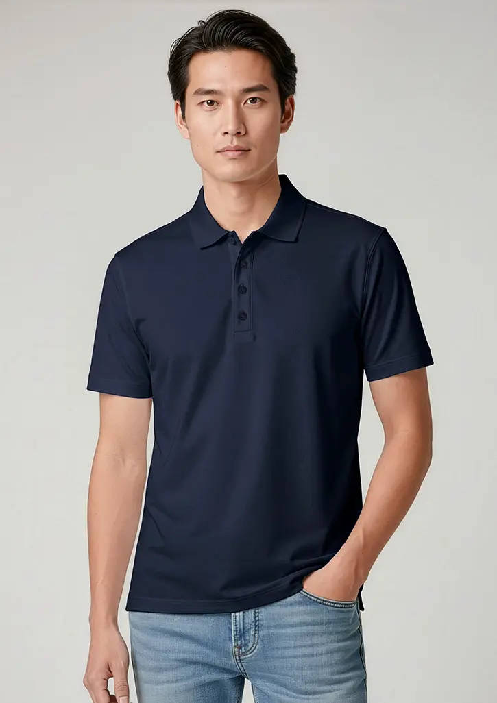 Biz Collection Action Mens Short Sleeve Polo in Navy