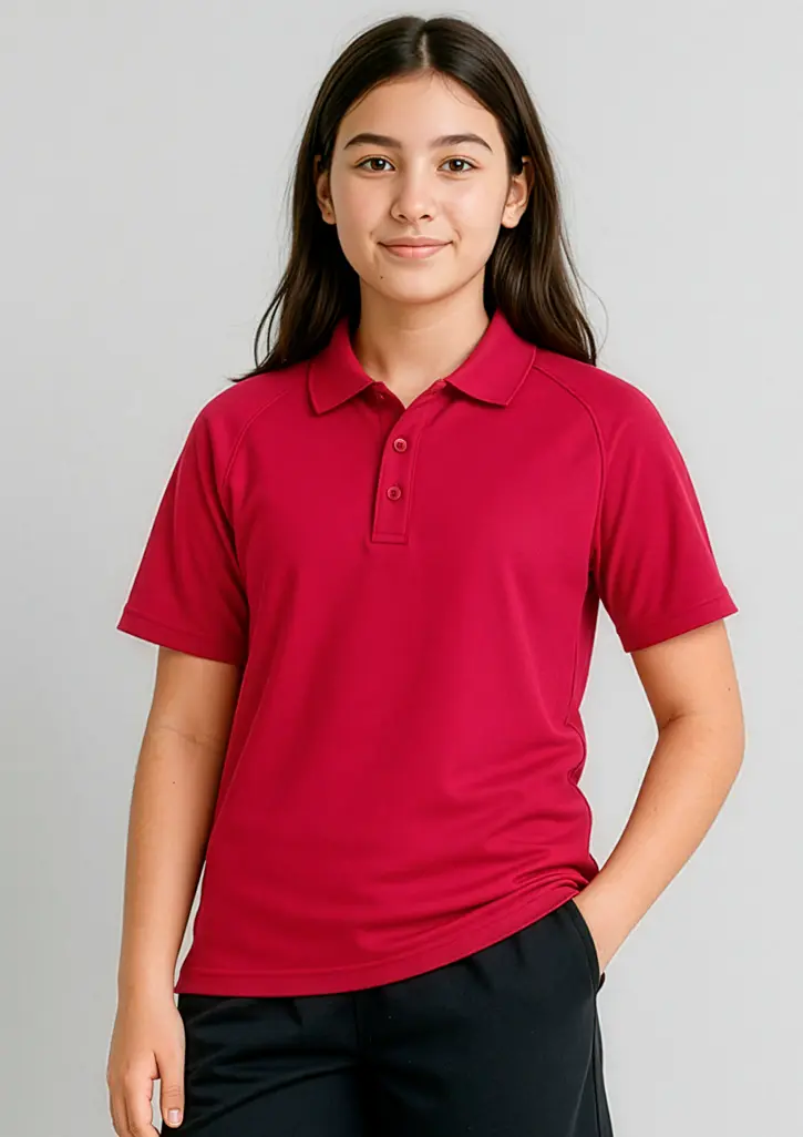Biz Collection Sprint Kids Short Sleeve Polo in Red