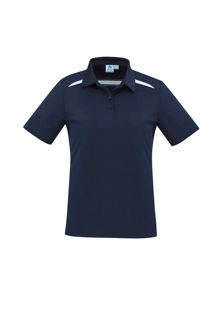 Biz Collection Sonar Womens Short Sleeve Polo in Navy/White
