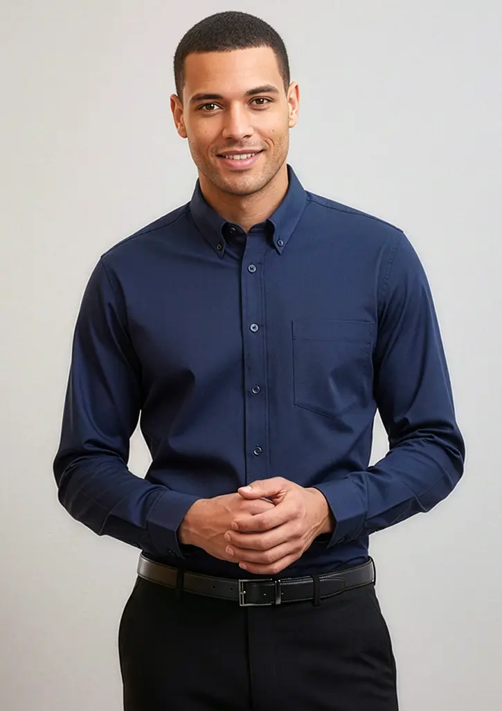Biz Collection Dalton Mens Tall Long Sleeve Shirt in Navy