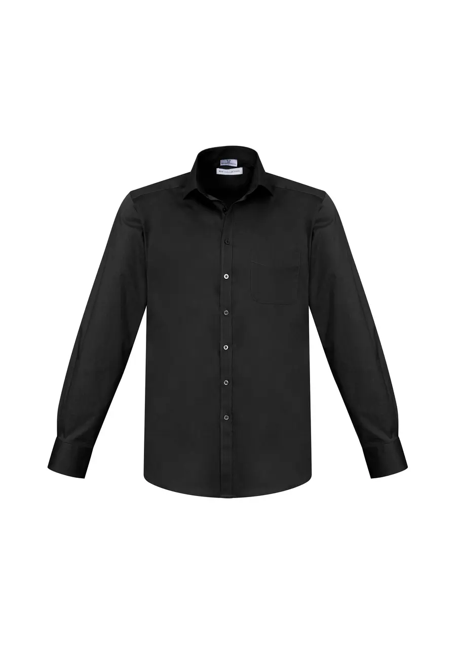 Biz Collection Monaco Mens Long Sleeve Shirt in Black