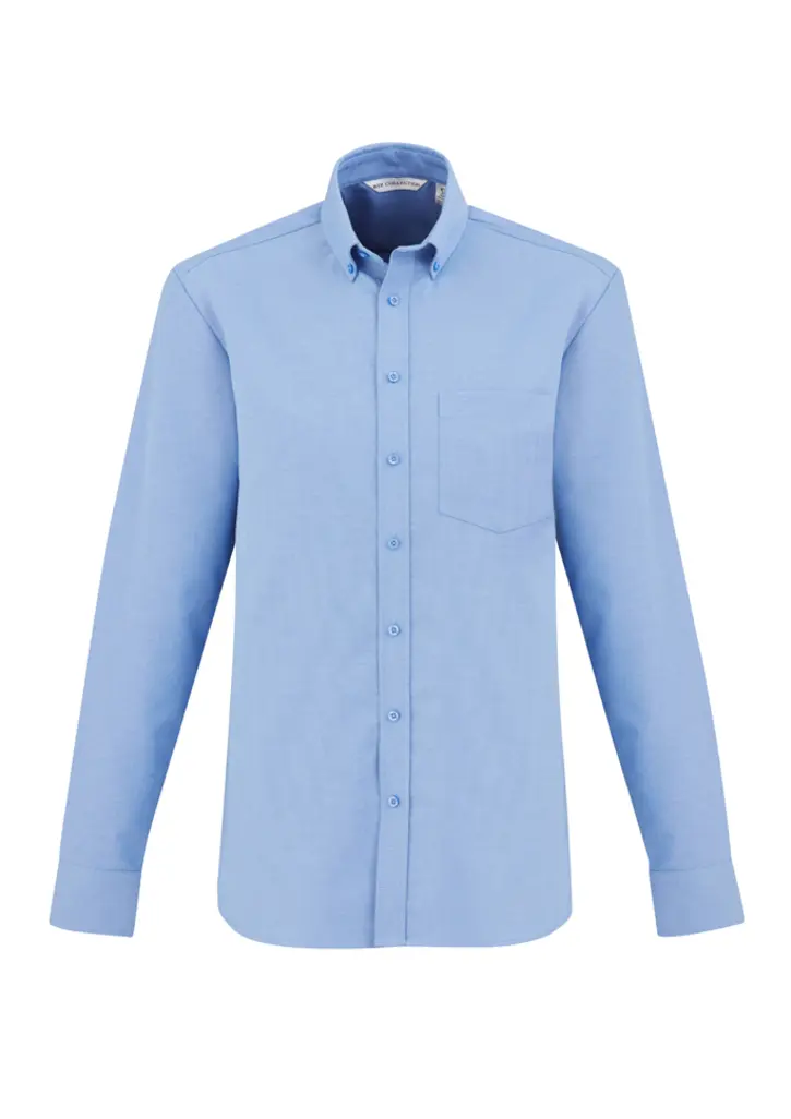 Biz Collection Oxford Mens Long Sleeve Shirt in Chambray