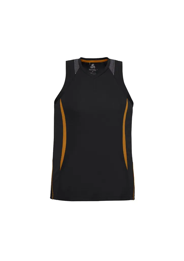 Biz Collection Razor Mens Singlet in Black/Gold