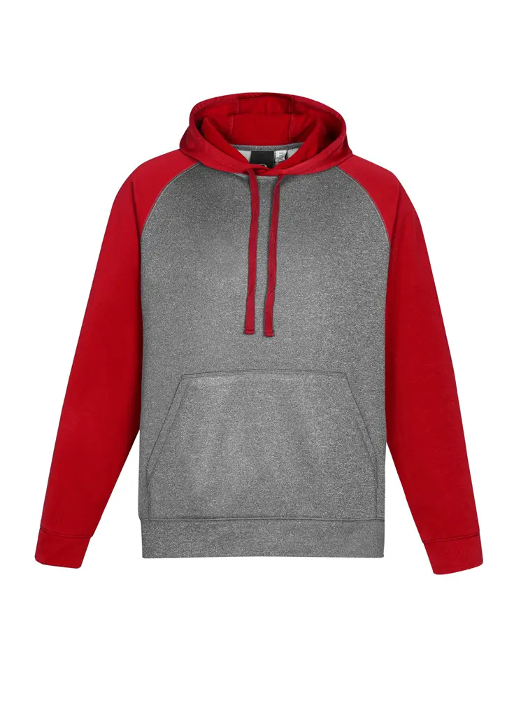 Biz Collection Hype Unisex Two-Toned Hoodie in Grey Marle/Red