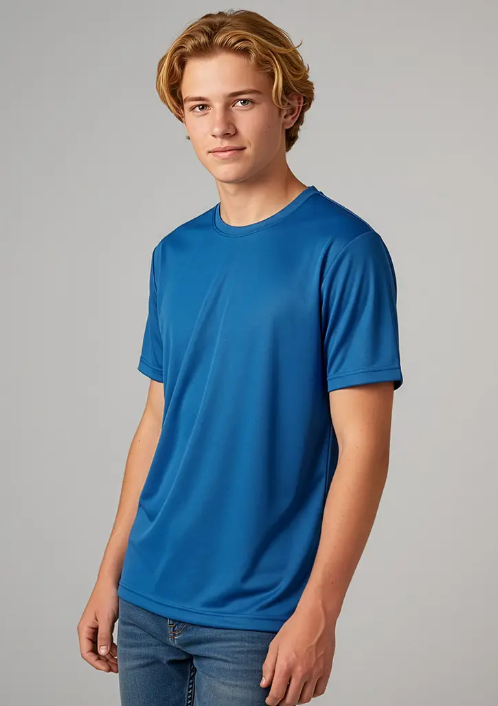 Biz Collection Ace Youth Short Sleeve Tee in Royal