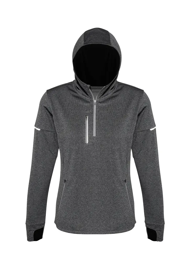 Biz Collection Pace Womens Hoodie in Grey Marle/Black