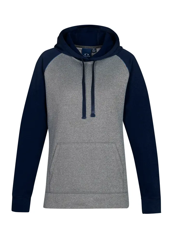 Biz Collection Hype Ladies Two-Toned Hoodie in Grey Marle/Navy