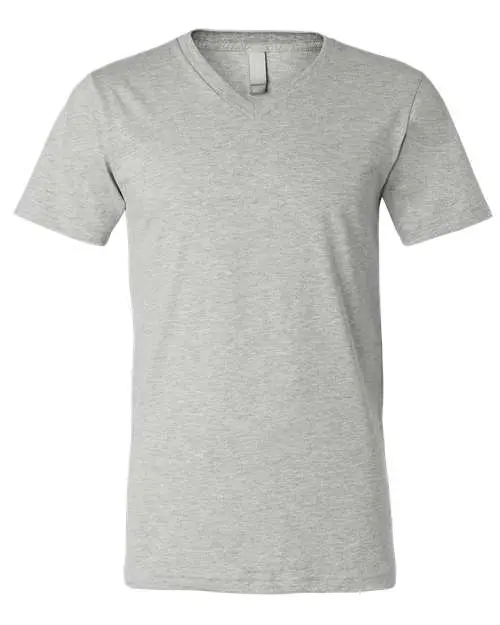 Bella + Canvas Unisex Heather CVC V-Neck Tee in Athletic Heather