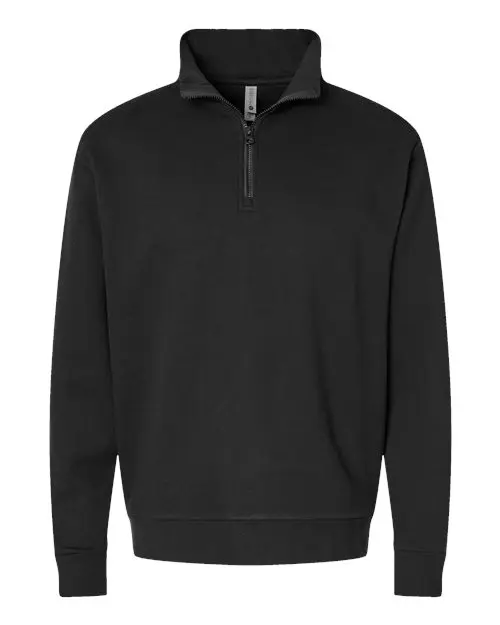 Next Level Unisex Fleece Quarter-Zip Pullover in Black