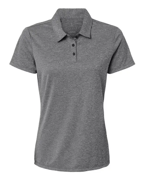 Adidas Women's Heathered Polo in Black Melange