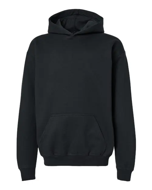Gildan Youth Softstyle Midweight Hooded Sweatshirt in Black