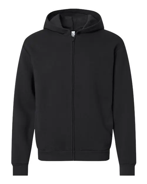 American Apparel Unisex ReFlex Fleece Full-Zip Hoodie Sweatshirt in Black