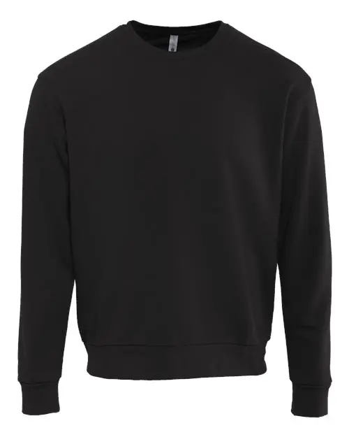 Next Level Unisex Santa Barbara Crewneck Sweatshirt in Black