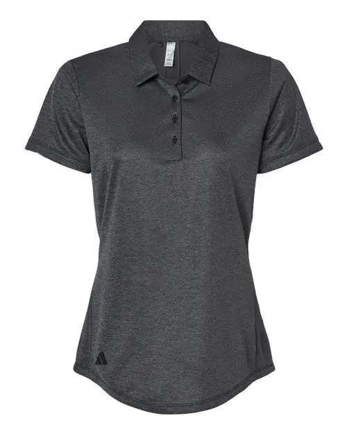 Adidas Women's Space Dyed Polo in Black Melange