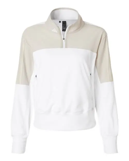Adidas Women's Fleece Quarter-Zip Pullover in Alumina