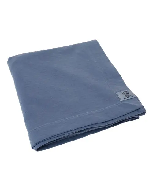 Comfort Colors Garment-Dyed Fleece Dorm Blanket in Blue Jean