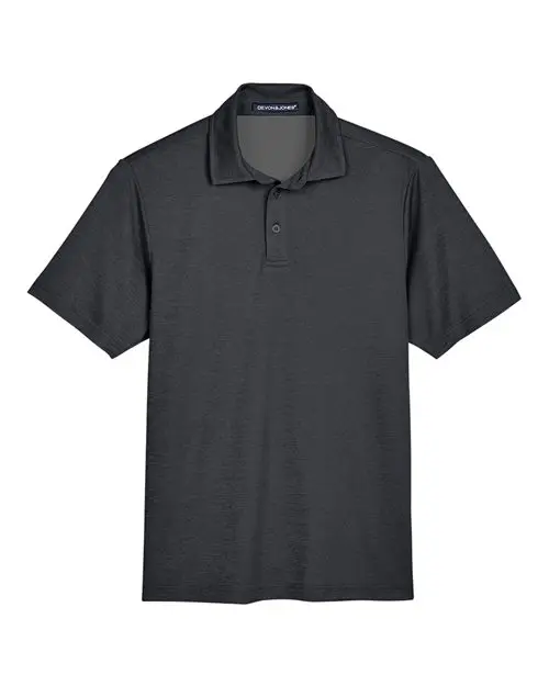 Devon & Jones Men's CrownLux Performance Address Mélange Polo in Black Melange