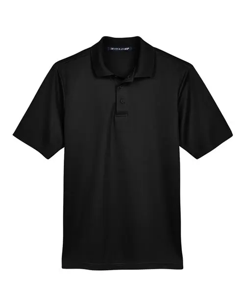 Devon & Jones Men's CrownLux Performance Plaited Polo in Black