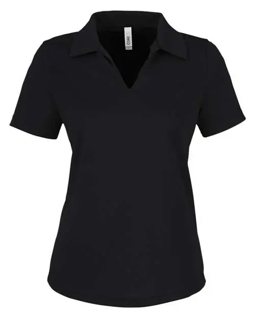 Core365 Women's Market Snag Protect Mesh Polo in Black