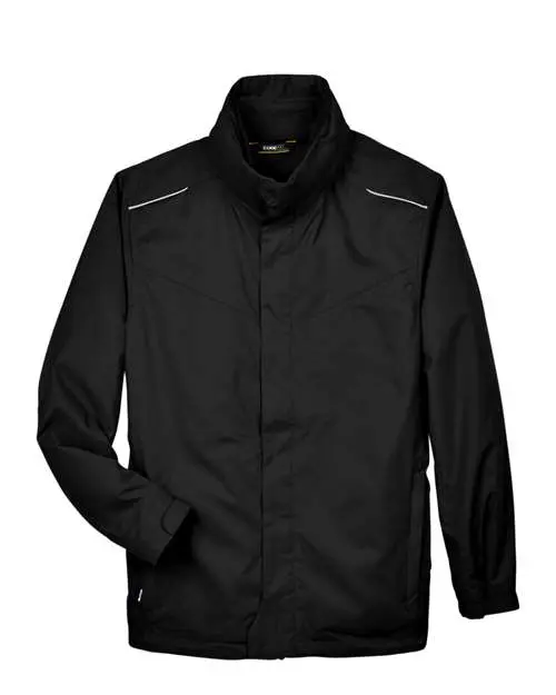 Core365 Men's Region 3-in-1 Jacket with Fleece Liner in Black