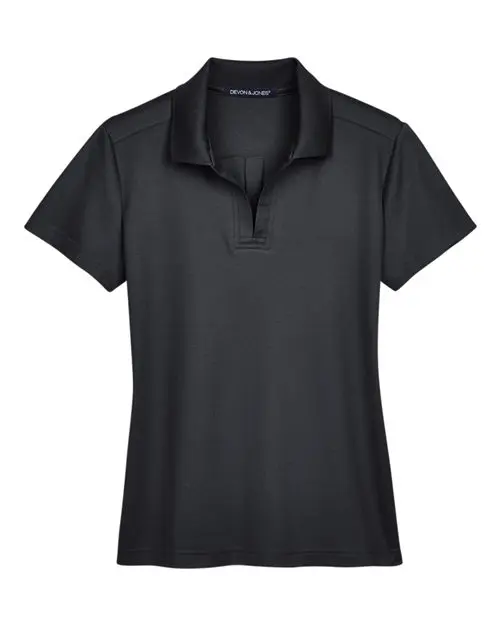 Devon & Jones Women's CrownLux Performance Plaited Polo in Black