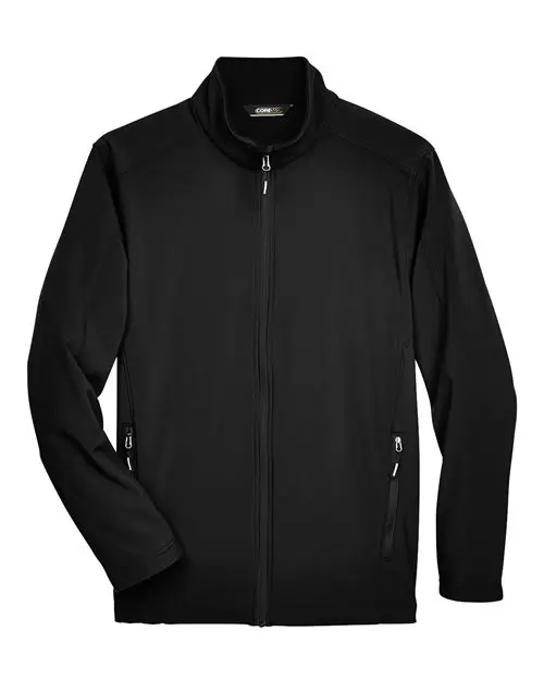 Core365 Men's Cruise Two-Layer Fleece Bonded Soft Shell Jacket in Black