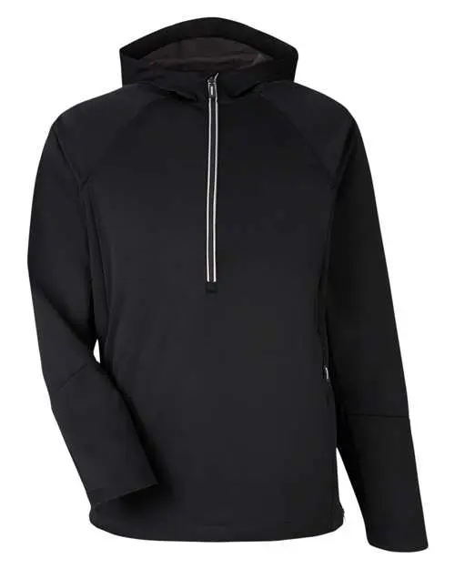 Core365 Unisex Techno Lite Pullover Anorak in Black
