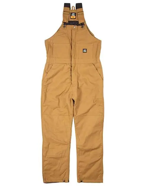 Berne Apparel Men's Heritage Insulated Bib Overall in Brown Duck