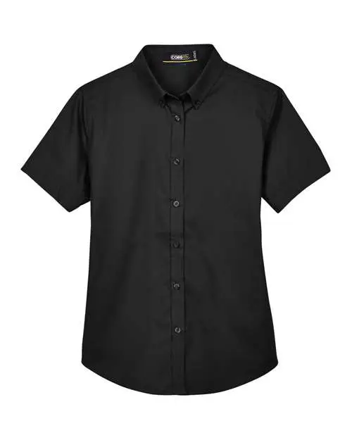 Core365 Women's Optimum Short Sleeve Twill Shirt in Carbon
