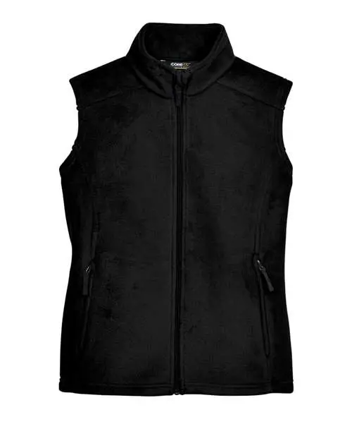 Core365 Women's Journey Fleece Vest in Black