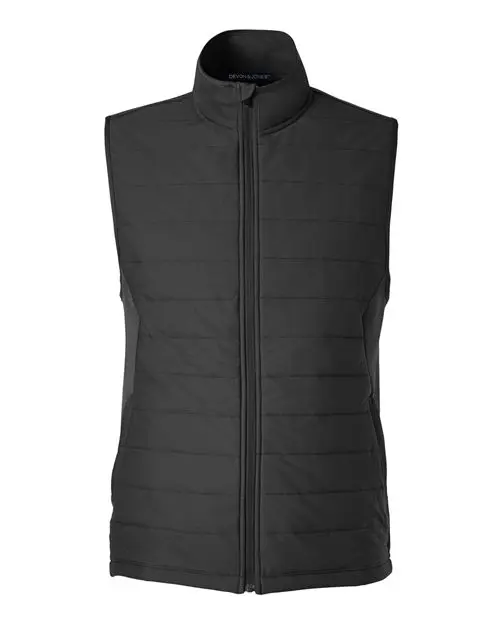 Devon & Jones Men's New Classics Charleston Hybrid Vest in Black/ Melange Black