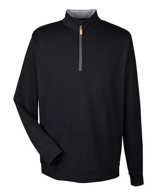 Devon & Jones Men's DRYTEC20 Performance Quarter-Zip Pullover in Black/ Grey Heather/ Graphite