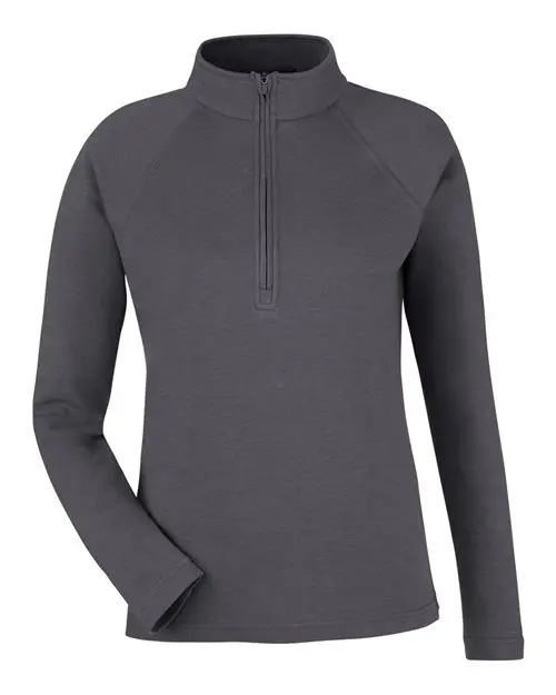 Devon & Jones Women's New Classics Charleston Quarter-Zip Pullover in Black Melange