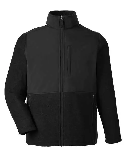 Core365 Men's Journey Summit Hybrid Full-Zip in Black/ Black