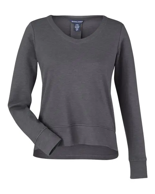 Devon & Jones Women's New Classics Charleston Pullover in Black Melange