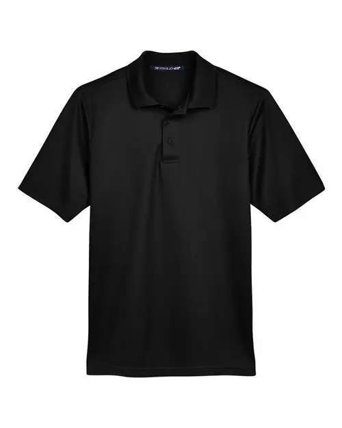 Devon & Jones Men's Tall CrownLux Performance Plaited Polo in Black