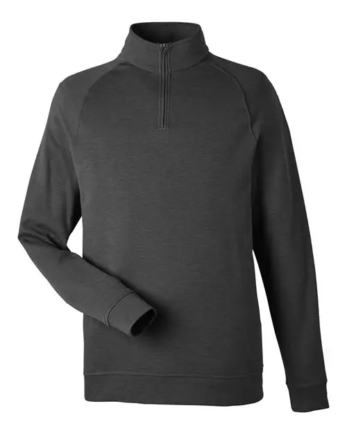 Devon & Jones Men's New Classics Charleston Quarter-Zip Pullover in Black Melange