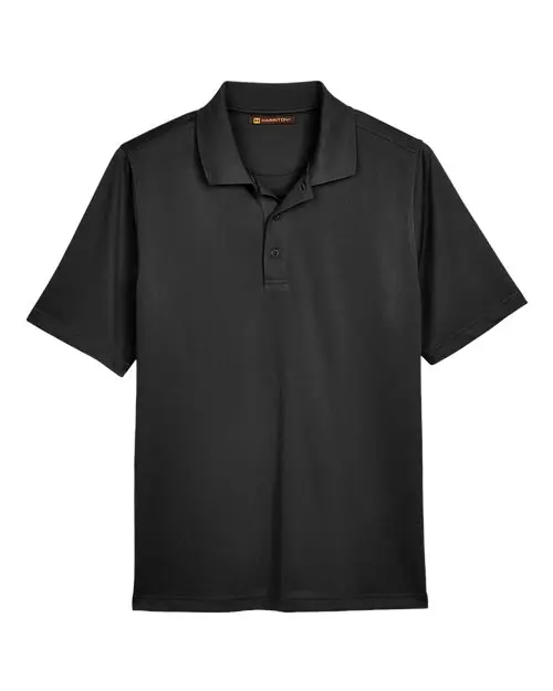 Harriton Men's Advantage Snag Protection Plus Polo in Black