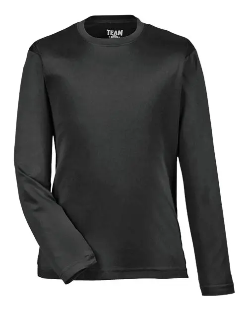 Team 365 Youth Zone Performance Long Sleeve T-Shirt in Black