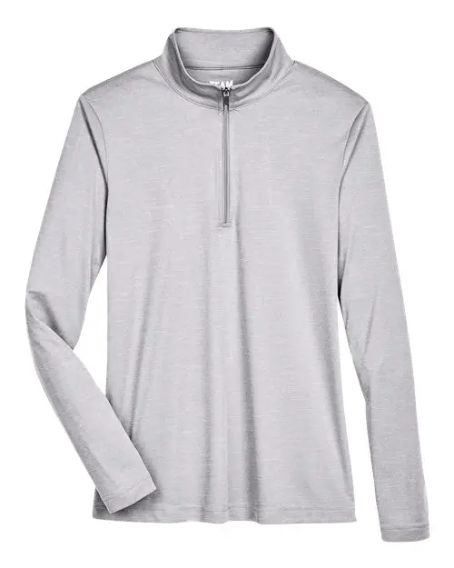 Team 365 Women's Zone Sonic Heather Performance Quarter-Zip Pullover in Athletic Heather